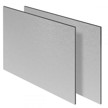 Blauwschild ACP Print 3050mm x 1500mm x 4mm Brushed Silver / PE White 0,20mm